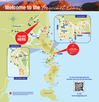 Freycinet - Tasman Hwy / Coles Bay Rd (Map) Corflute image