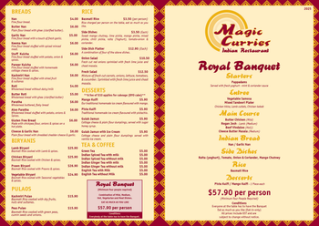 Magic Curries - A4 In-House Menu image