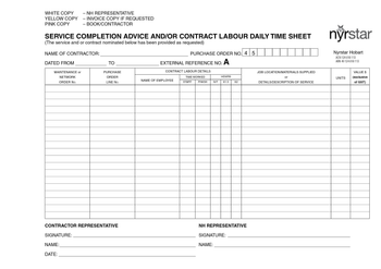 307792 - Daily Time Sheet For Service Contractor image