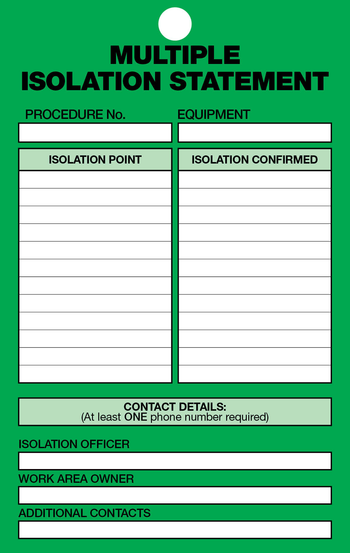 349545 - A6 Isolation Statement - Green Tag image