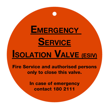 Emergency Service Isolation Valve (ESIV) Plate image