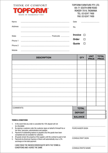 Topform - A4 Tax Invoice Books image