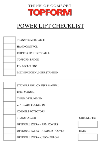Topform - Powerlift Checklist image