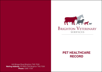 Brighton Vet - A6 Healthcare Record Booklet image