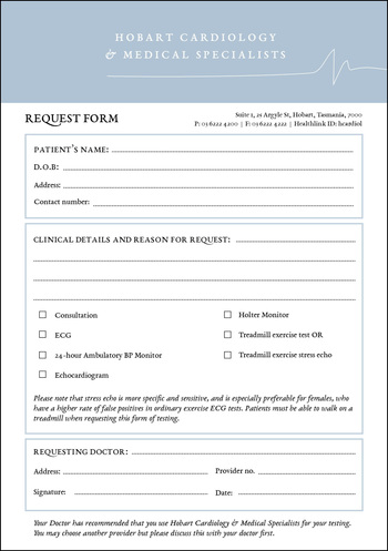 Hobart Cardiology - A5 Request Pads image