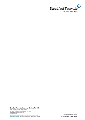 Steadfast - A4 Letterhead - Burnie image