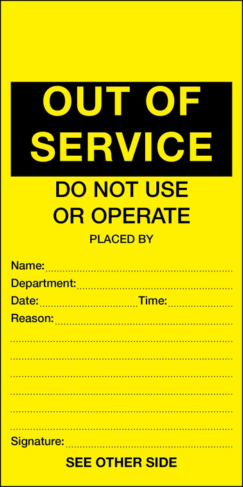 Out Of Service Tag image
