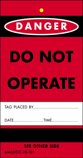 Do Not Operate Tag image