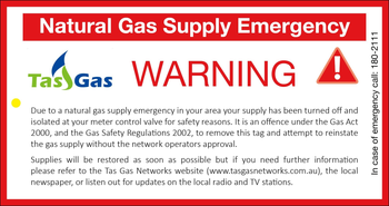 Natural Gas Supply Emergency Tag image